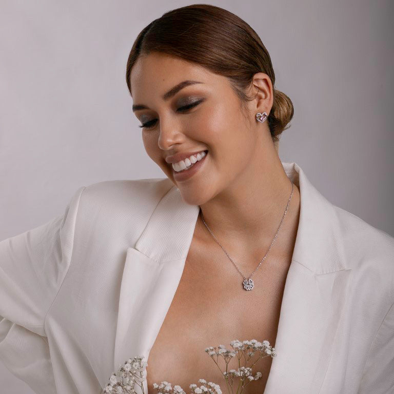 Heart Four Leaf Clover Necklace